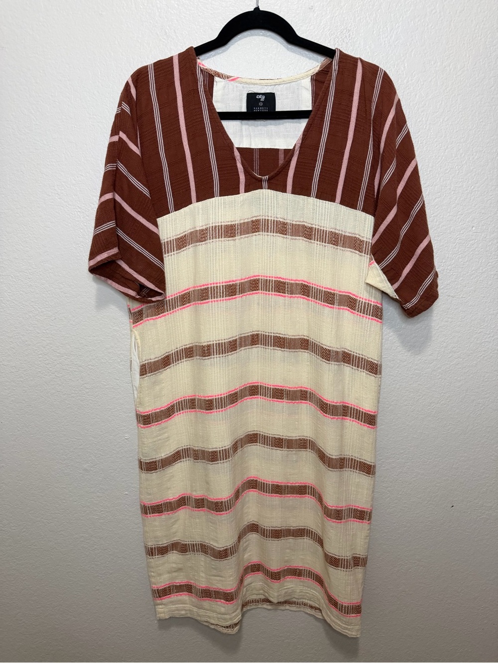 Ace & Jig x Barney’s NY Striped Tunic Dress Cotton Metallic Boho Small